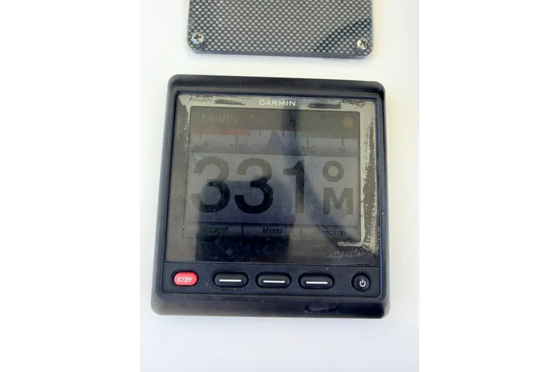 Slide: The Image of Garmin marine display on 2008 SeaHunter 40 Tournament showing compass heading. - 9