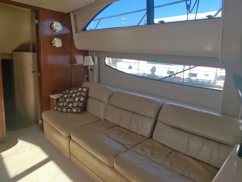 Slide: The Image of Interior of 2005 Meridian 408 Motoryacht with leather sofa. - 16
