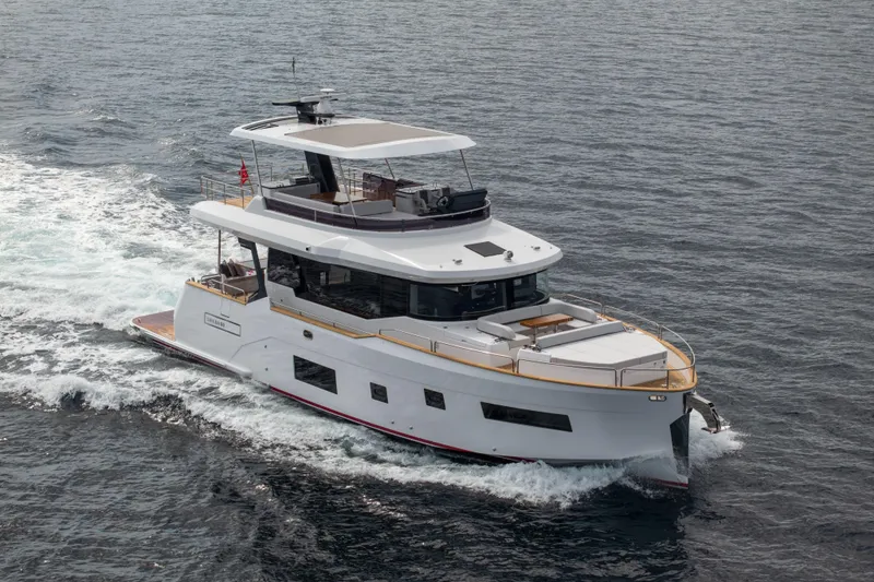 The Image of Luxurious 2026 Sirena 60 yacht cruising on open water. - 0