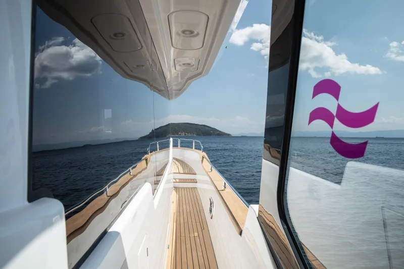 Slide: The Image of Luxurious Sirena 60 yacht deck with ocean view, 2026 model. - 19