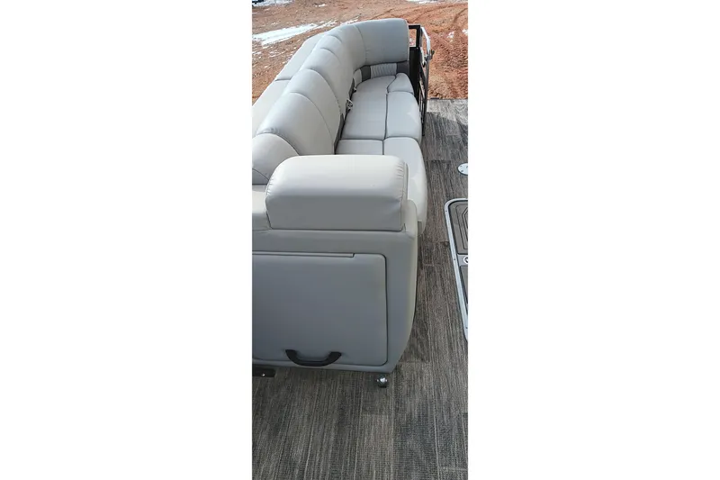 Slide: The Image of Gray leather seating on 2024 Ranger 2500LS boat, showcasing comfort and style. - 37