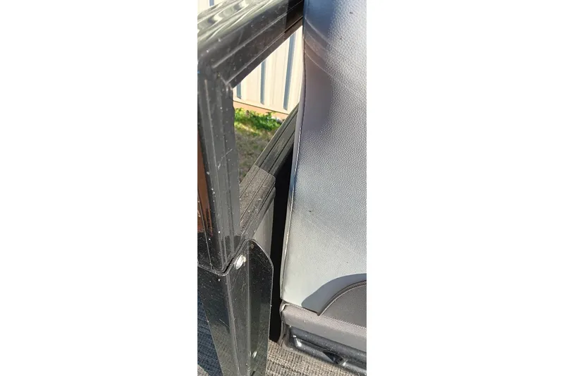 Slide: The Image of Close-up of 2024 Ranger 2500LS boat interior detail, showcasing seat and frame. - 90