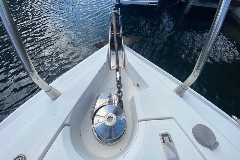 Slide: The Image of Bow of 1998 Azimut 52 yacht with anchor and winch system. - 10
