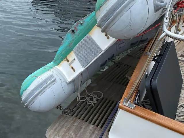 Slide: The Image of Dinghy aboard the 1989 Grand Banks 36 Classic. - 24