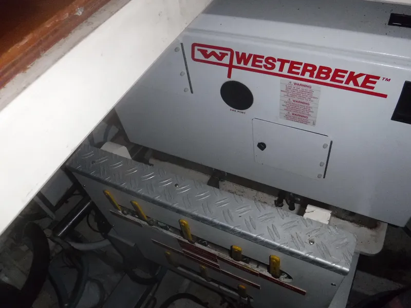 Slide: The Image of Westerbeke generator in the engine room of 1989 Grand Banks 36 Classic. - 30