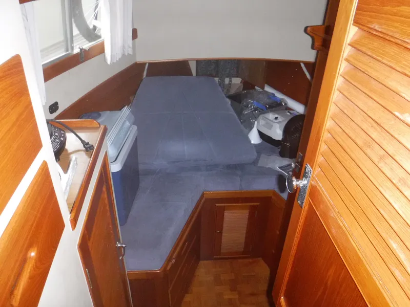 Slide: The Image of Interior of 1989 Grand Banks 36 Classic with wood finish. - 32