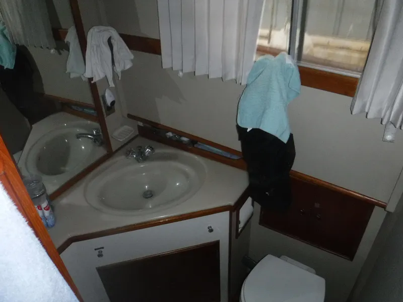 Slide: The Image of Bathroom in 1989 Grand Banks 36 Classic boat. - 47