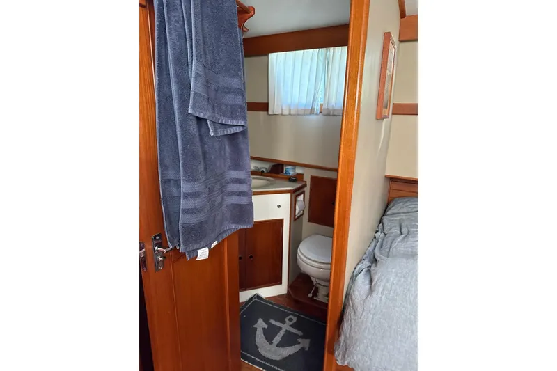 Slide: The Image of Interior of 1989 Grand Banks 36 Classic yacht with bathroom and bedroom. - 58