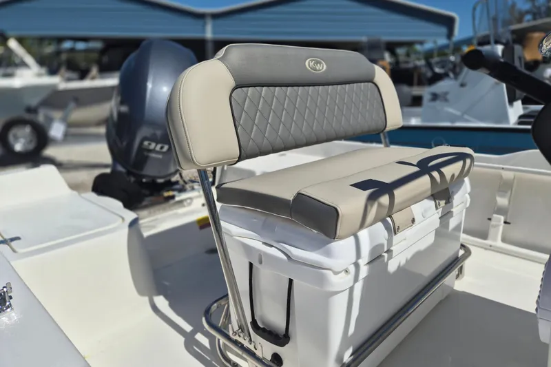 Slide: The Image of Center console of 2026 Key West 1720 boat with steering wheel and controls. - 4
