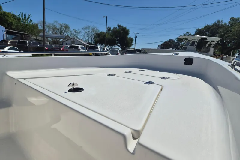 Slide: The Image of 2026 Key West 1720 Center Console boat with K2 cooler and cushioned seat. - 8