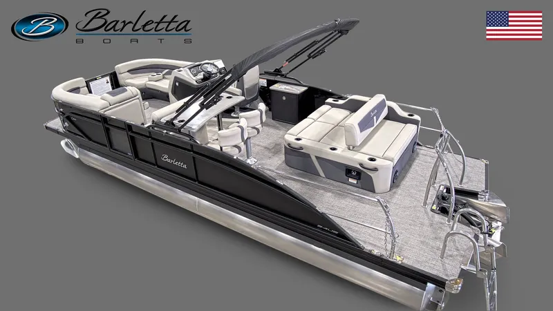 Slide: The Image of 2023 Barletta Cabrio 24 UE Tritoon boat with luxurious design. - 10