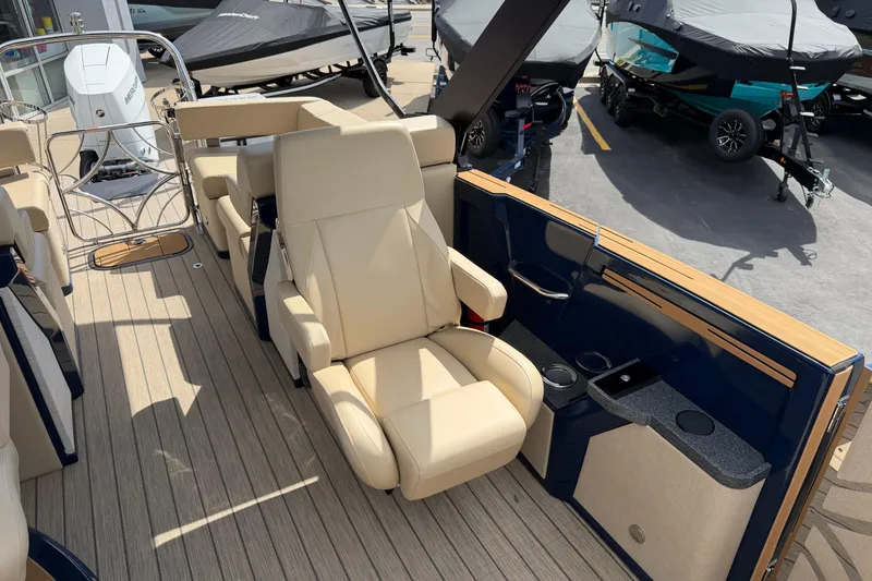 Slide: The Image of Luxurious interior of 2025 Balise HORIZON26C boat with beige seating and modern design. - 19
