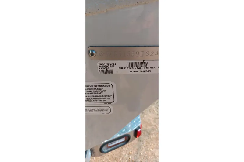 Slide: The Image of 2024 Ranger RB200 identification plate with serial number and specifications. - 23