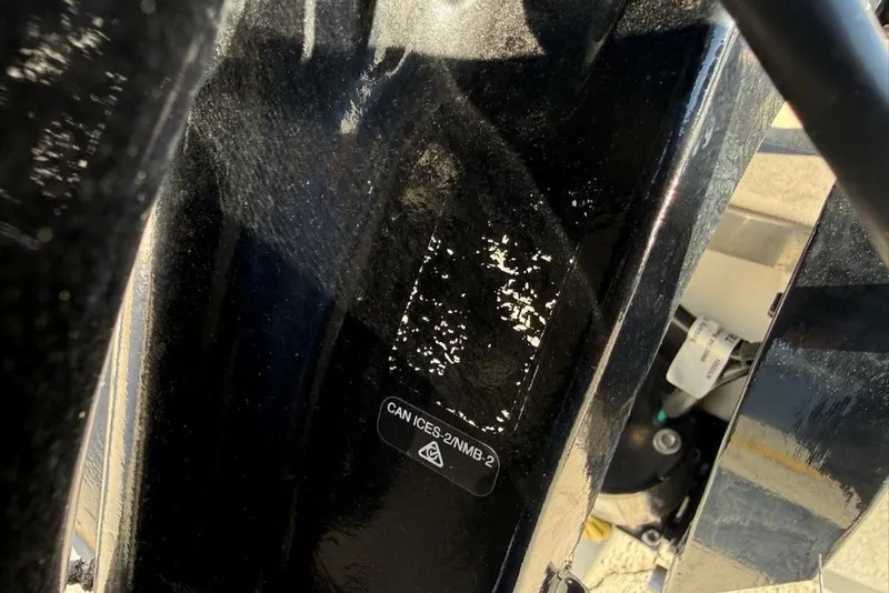 Slide: The Image of Close-up of a 2025 Mako Pro Skiff 15 CC boat component with label. - 13