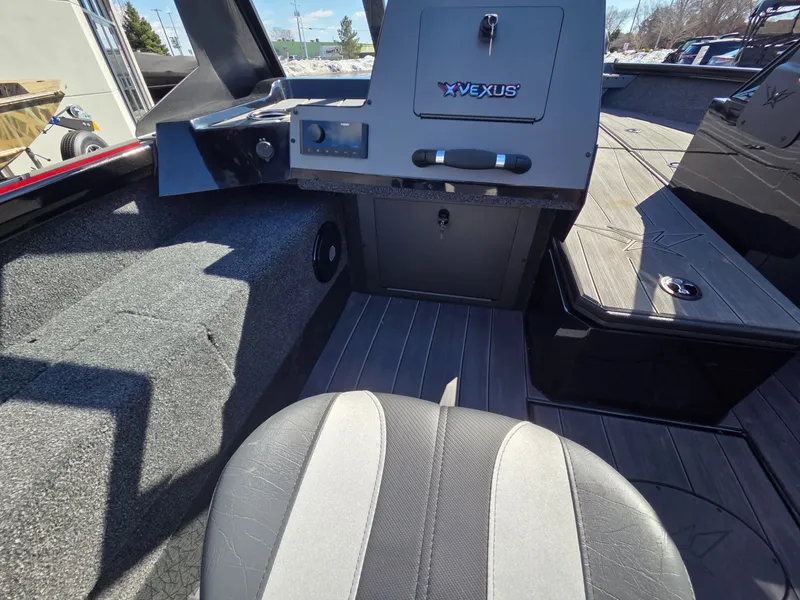 Slide: The Image of Interior of 2026 Vexus Boats ADX190 with gray seating. - 22