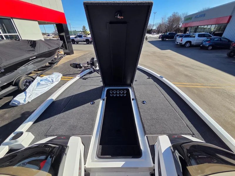 Slide: The Image of Vexus Boats AVX1985s 2026 with open storage deck. - 12