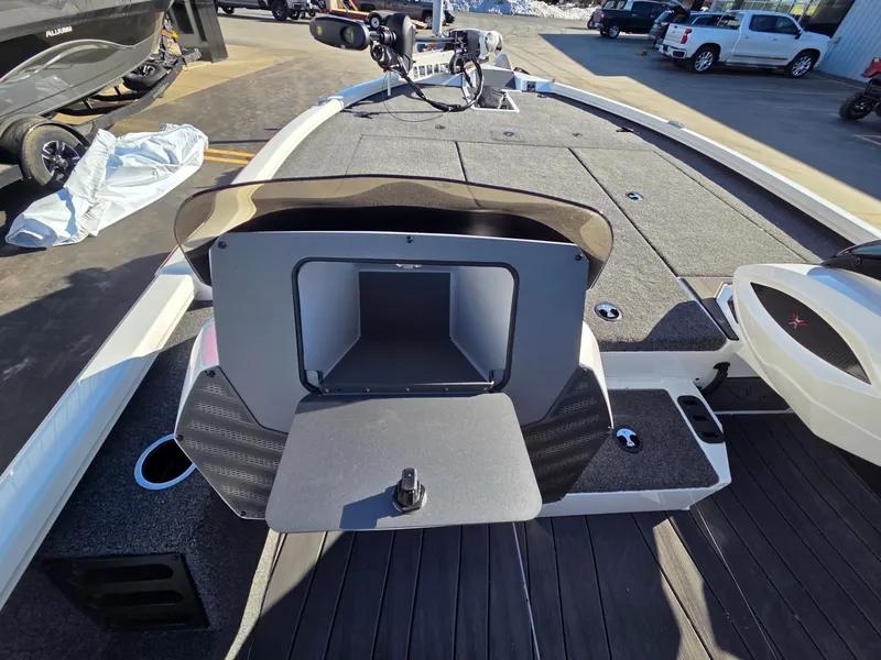 Slide: The Image of Interior view of 2026 Vexus Boats AVX1985s with storage compartment. - 21