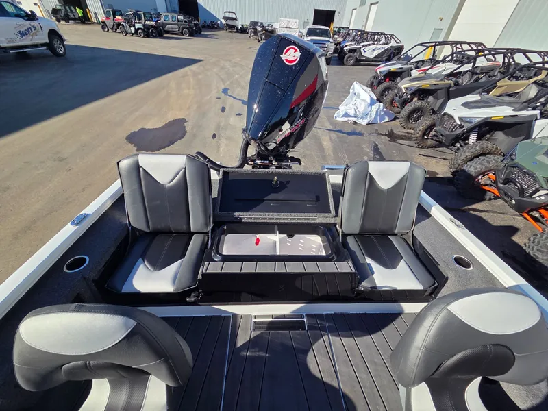 Slide: The Image of Interior view of Vexus Boats AVX1985s 2026 with gray seating. - 29