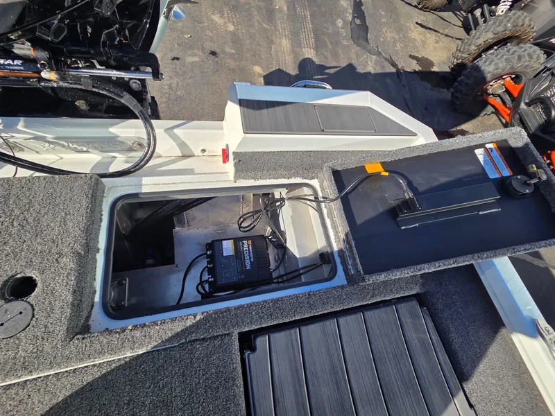 Slide: The Image of Interior view of Vexus Boats AVX1985s 2026 with battery compartment. - 32