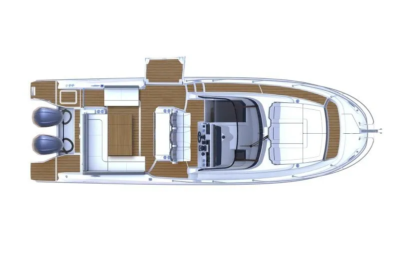 Slide: The Image of Manufacturer Provided Image: Top view of 2025 Jeanneau Leader 10.5 WA Series 2 boat layout. - 6