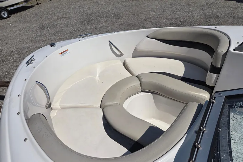 Slide: The Image of 2020 Starcraft Limited Runabout 172 OB Sport boat interior with cushioned seating. - 17