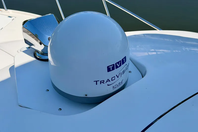 Slide: The Image of Satellite dome on 2022 Cutwater C-32 CB boat with TracVision TV1 system. - 14