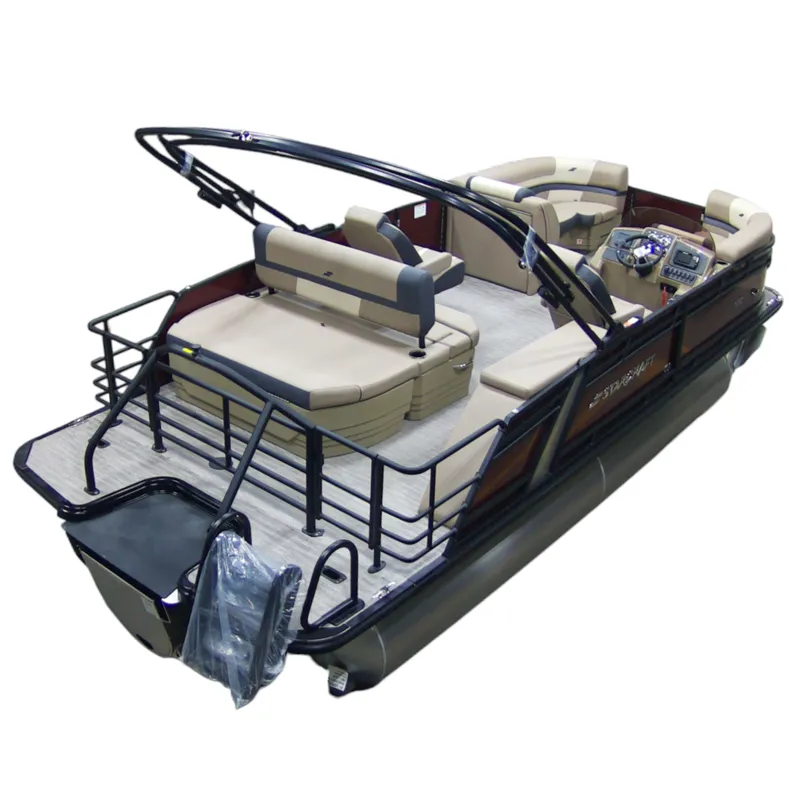 Slide: The Image of 2026 Starcraft EXS-1 Q DH Tritoon with luxurious interior. - 3