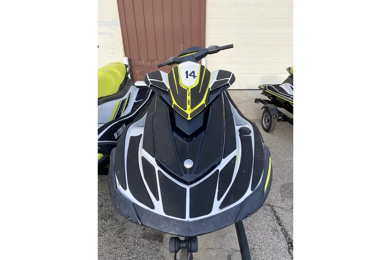 Slide: The Image of 2021 Yamaha WaveRunner VX-C jet ski with sleek black and yellow design. - 7