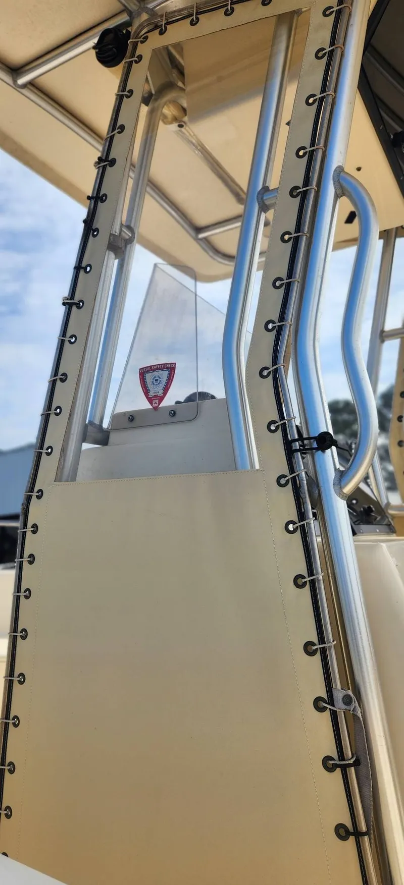 Slide: The Image of Close-up of a 2003 KenCraft Challenger 206 boat with aluminum frame. - 10