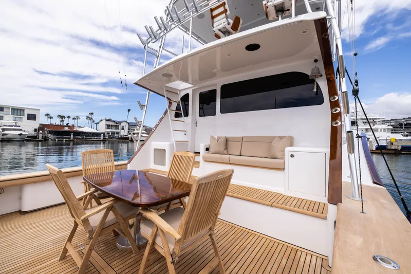 Slide: The Image of Luxurious interior of a 1993 Lydia Sportfisher yacht with ocean view and elegant furnishings. - 17