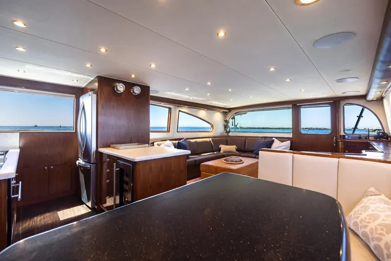 Slide: The Image of Luxurious bathroom interior of a 1993 Lydia Sportfisher yacht, featuring modern fixtures and elegant design. - 31