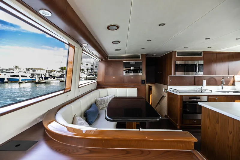 Slide: The Image of Luxurious bathroom in 1993 Lydia Sportfisher yacht with modern sink and glass shower. - 36