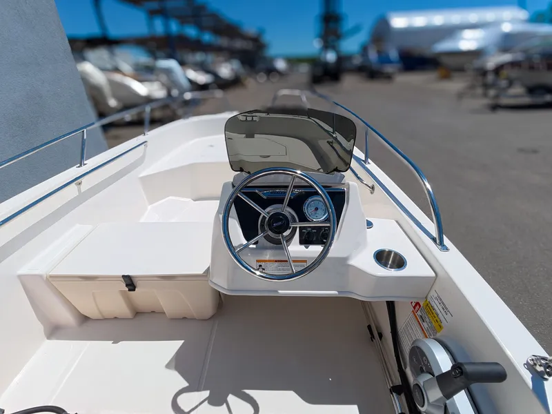 Slide: The Image of Interior view of Boston Whaler 160 Super Sport 2026 boat. - 12