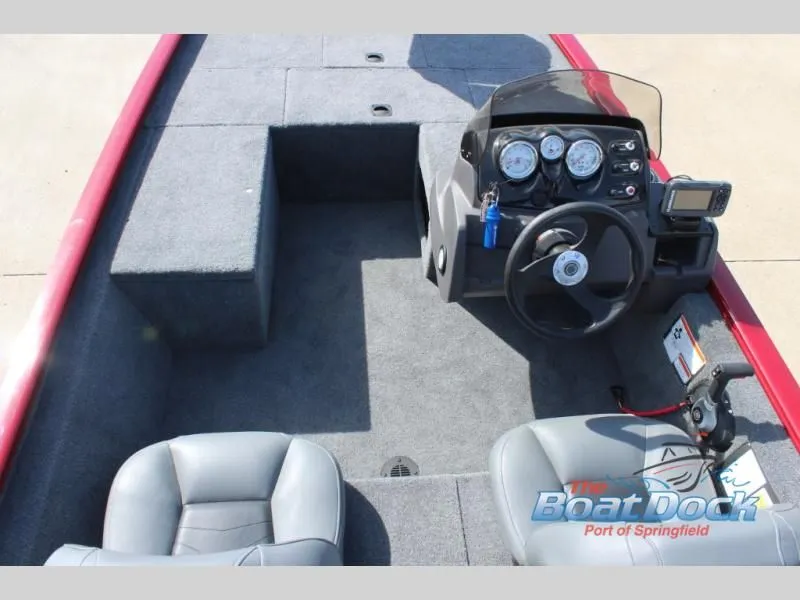 Slide: The Image of Interior view of a 2022 Pro 170 boat with steering console. - 10