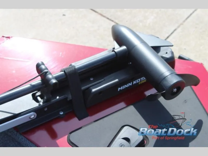 Slide: The Image of Minn Kota trolling motor on red boat, Pro 170 model, 2022. - 19
