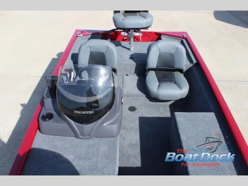 Slide: The Image of Interior view of a 2022 Pro 170 boat with gray seats. - 22