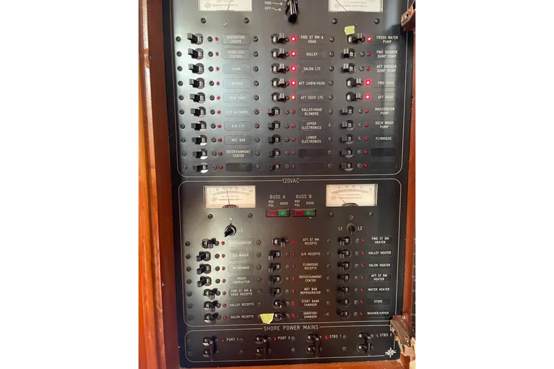 Slide: The Image of Electrical control panel on a 1987 Lien Hwa 47 Cockpit Motoryacht. - 15