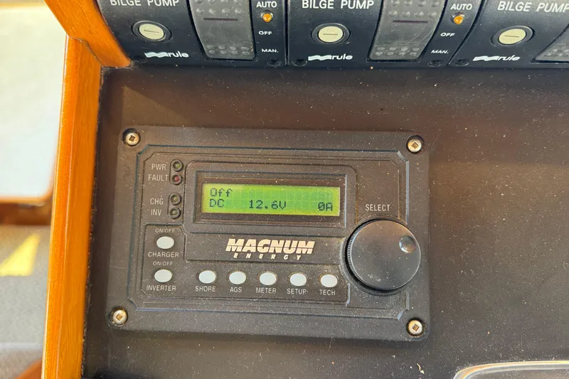 Slide: The Image of Control panel on 1987 Lien Hwa 47 Cockpit Motoryacht, displaying 12.6V DC. - 17