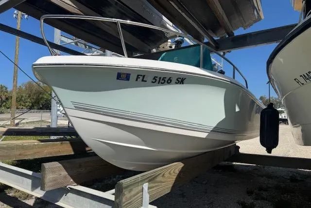 Slide: The Image of 2006 Sea Pro 196 Center Console boat on a trailer, side view. - 7
