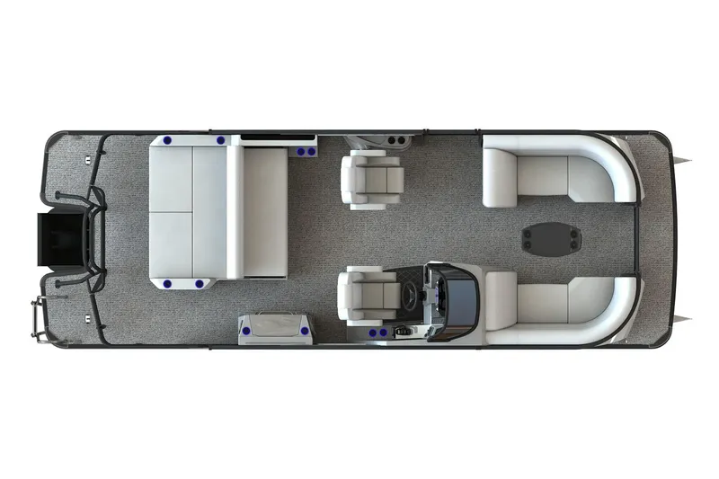 Slide: The Image of Manufacturer Provided Image: 2026 Starcraft RX 23 Q DH pontoon boat interior layout, top view. - 2