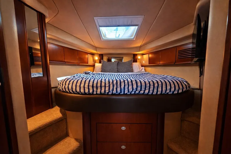 Slide: The Image of Luxurious cabin interior of 2007 Sea Ray 40 Sundancer yacht with skylight. - 11