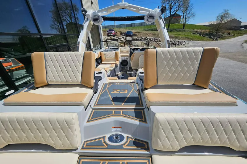 Slide: The Image of 2026 Tigé Z3 boat interior with luxurious seating and modern design. - 18