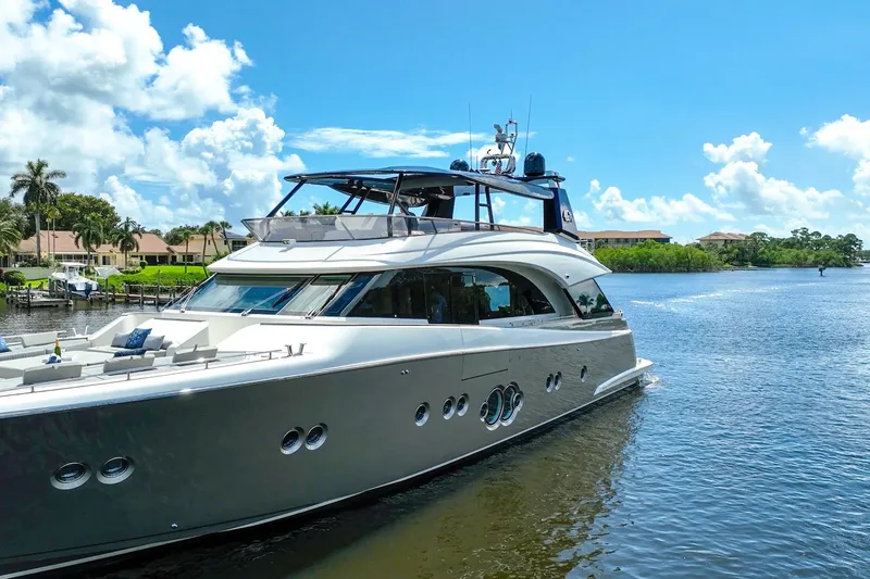Slide: The Image of Luxurious 2015 Monte Carlo Yachts MCY 86 cruising on a sunny day. - 13