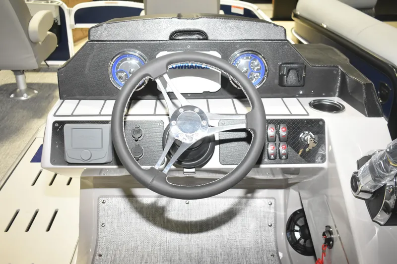 Slide: The Image of Steering console of 2026 Premier 230 Sunsation Angler 4PT - PTX boat. - 14