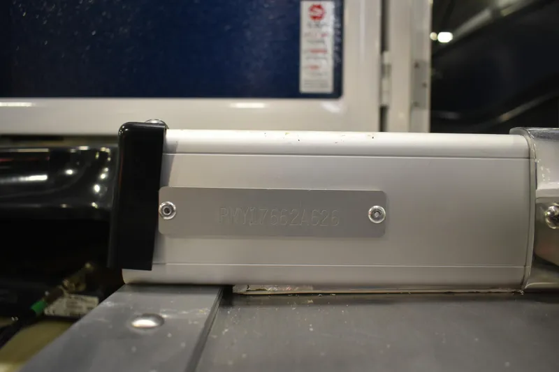 Slide: The Image of 2026 Premier 230 Sunsation Angler 4PT PTX boat detail with serial number plate. - 21