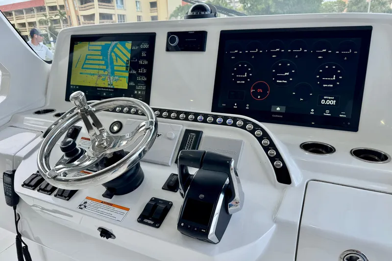 Slide: The Image of 2024 Intrepid 427 Nomad SE helm with advanced navigation and control systems. - 5