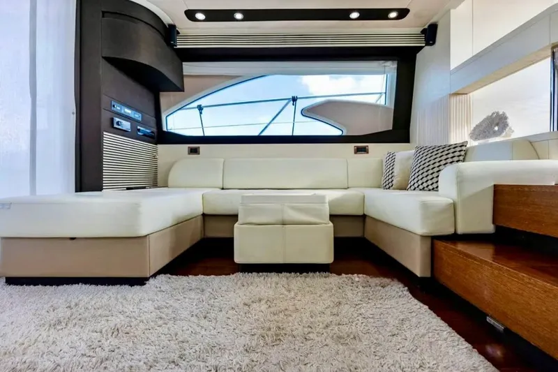 Slide: The Image of Luxurious interior of 2016 Azimut 54 yacht with plush seating and modern design. - 29