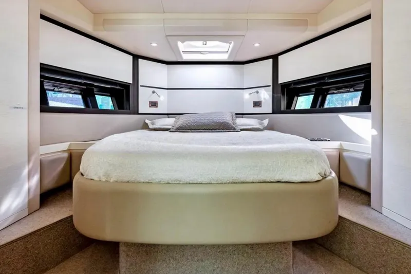 Slide: The Image of Luxurious bedroom interior of 2016 Azimut 54 yacht with modern design and natural light. - 44