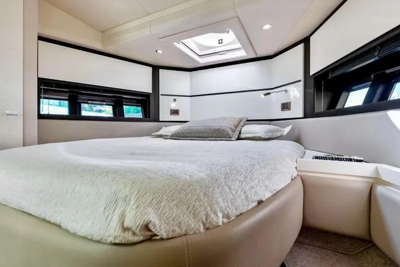 Slide: The Image of Luxurious bedroom interior of 2016 Azimut 54 yacht with modern design and skylight. - 45