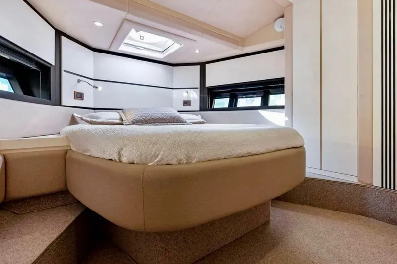 Slide: The Image of Luxurious bedroom interior of 2016 Azimut 54 yacht with modern design and skylight. - 46